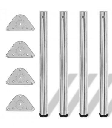 4 Height Adjustable Table Legs Chrome 710 mm — V0671929991