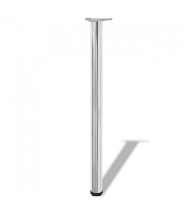 4 Height Adjustable Table Legs Chrome 870 mm — V0671929992
