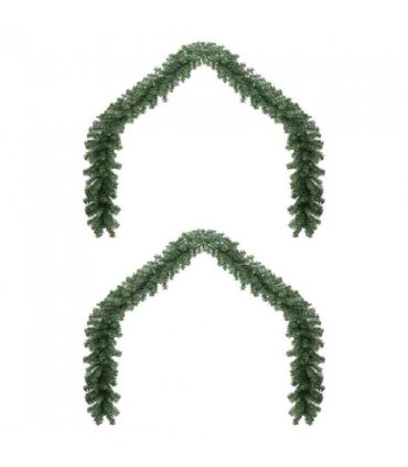 vidaXL Christmas Garland with 600 LEDs 2 pcs Green PVC — Size: 40 m, Model: with leds