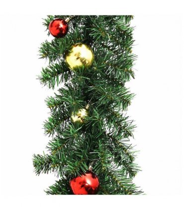 vidaXL Christmas Garland Decorated with Baubles and LED Lights 20 m — Model: with baubles & leds