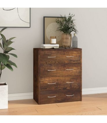 vidaXL Sideboard with 4 Drawers 60x30.5x71 cm Smoked Oak