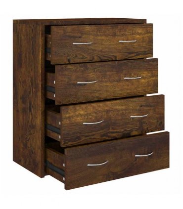 vidaXL Sideboard with 4 Drawers 60x30.5x71 cm Smoked Oak