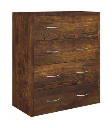 vidaXL Sideboard with 4 Drawers 60x30.5x71 cm Smoked Oak