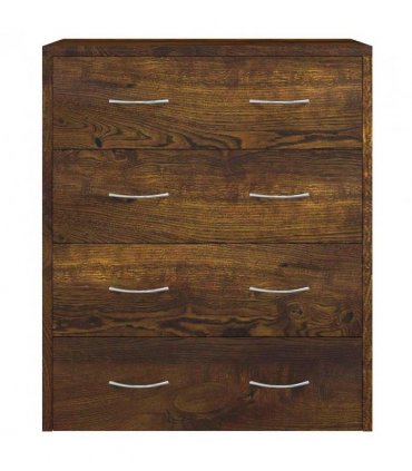 vidaXL Sideboard with 4 Drawers 60x30.5x71 cm Smoked Oak