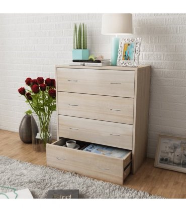 vidaXL Sideboard with 4 Drawers 60x30.5x71 cm Oak Colour
