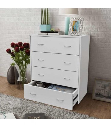 vidaXL Sideboard with 4 Drawers 60x30.5x71 cm White