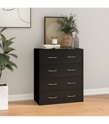 vidaXL Sideboard with 4 Drawers 60x30.5x71 cm Black