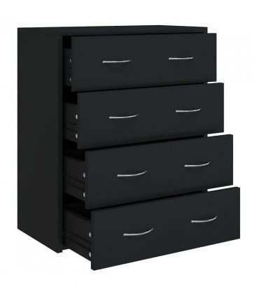 vidaXL Sideboard with 4 Drawers 60x30.5x71 cm Black