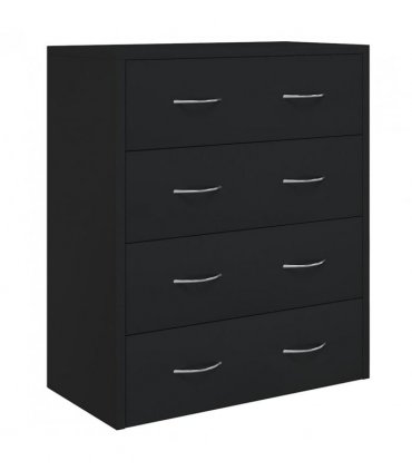 vidaXL Sideboard with 4 Drawers 60x30.5x71 cm Black