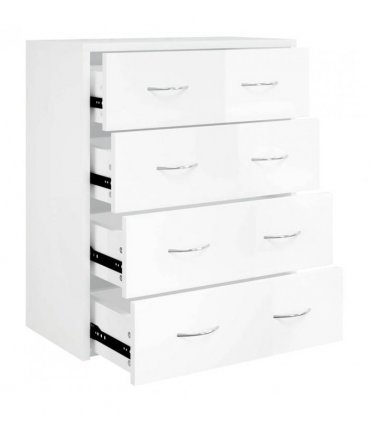 vidaXL Sideboard with 4 Drawers 60x30.5x71 cm High Gloss White
