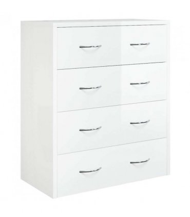 vidaXL Sideboard with 4 Drawers 60x30.5x71 cm High Gloss White