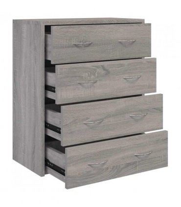 vidaXL Sideboard with 4 Drawers 60x30.5x71 cm Grey Sonoma