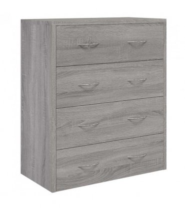 vidaXL Sideboard with 4 Drawers 60x30.5x71 cm Grey Sonoma