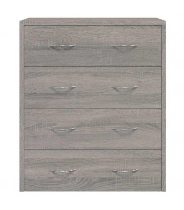 vidaXL Sideboard with 4 Drawers 60x30.5x71 cm Grey Sonoma