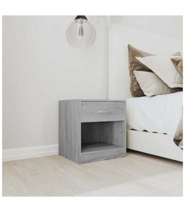 vidaXL Bedside Cabinets 2 pcs with Drawer Grey Sonoma