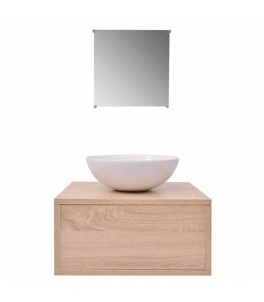 vidaXL Bathroom Cabinet | Beige | Engineered wood | Compact |  Minimalistic — Size: 40 x 34 x 20 cm