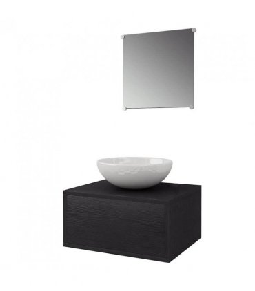 vidaXL Bathroom Cabinet | Black and White | Engineered wood, Ceramic | Compact — Size: 40 x 34 x 20 cm