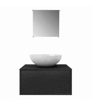 vidaXL Bathroom Cabinet | Black and White | Engineered wood, Ceramic | Compact — Size: 40 x 34 x 20 cm