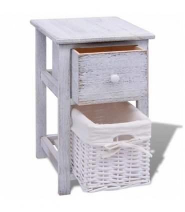 vidaXL Bedside Cabinets 2 pcs Wood White