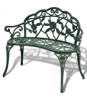 vidaXL Garden Bench | Green | Cast aluminium, Cast iron | 100 cm | Durable