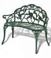 vidaXL Garden Bench | Green | Cast aluminium, Cast iron | 100 cm | Durable