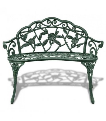 vidaXL Garden Bench | Green | Cast aluminium, Cast iron | 100 cm | Durable