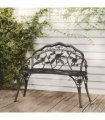 vidaXL Garden Bench | Black | Cast Aluminium, Cast Iron | Medium