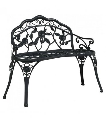 vidaXL Garden Bench | Black | Cast Aluminium, Cast Iron | Medium