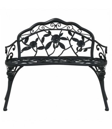 vidaXL Garden Bench | Black | Cast Aluminium, Cast Iron | Medium