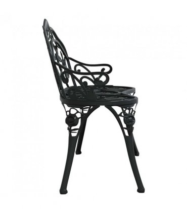 vidaXL Garden Bench | Black | Cast Aluminium, Cast Iron | Medium