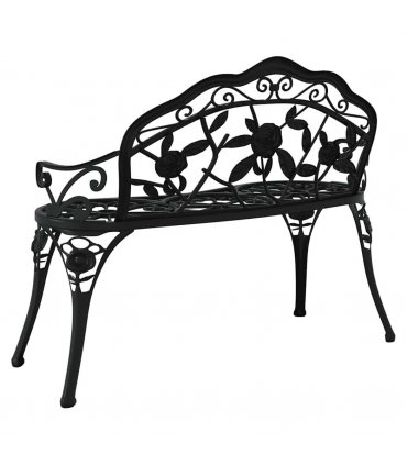 vidaXL Garden Bench | Black | Cast Aluminium, Cast Iron | Medium