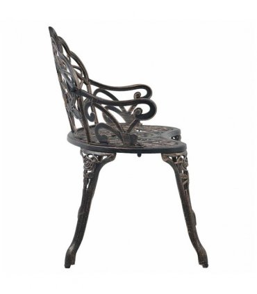 vidaXL Bistro Bench | Bronze | Cast Aluminium, Cast Iron | Medium | Sturdy