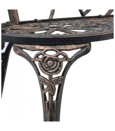 vidaXL Bistro Bench | Bronze | Cast Aluminium, Cast Iron | Medium | Sturdy