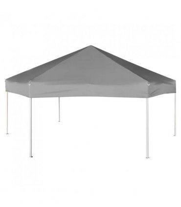 vidaXL Hexagonal Pop-Up Marquee with 6 Sidewalls Grey 3.6x3.1 m