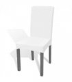 6 pcs White Straight Stretchable Chair Cover
