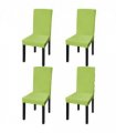 vidaXL Straight Stretchable Chair Cover 4 pcs Green