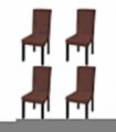 vidaXL Straight Stretchable Chair Cover 4 pcs Brown