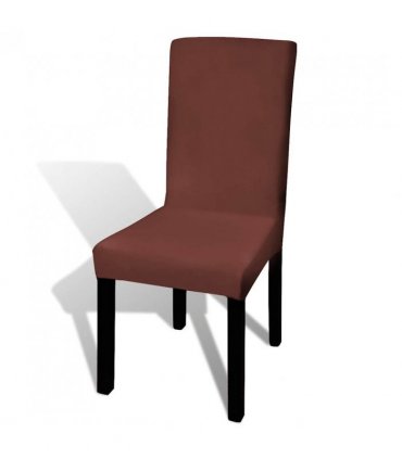 vidaXL Straight Stretchable Chair Cover 4 pcs Brown