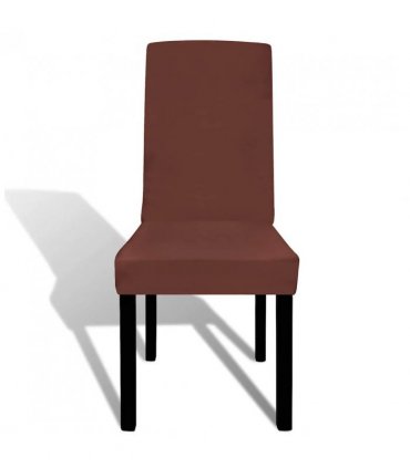 vidaXL Straight Stretchable Chair Cover 4 pcs Brown