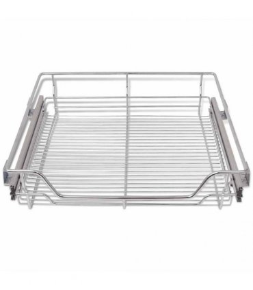 vidaXL Pull-Out Wire Baskets 2 pcs Silver 600 mm