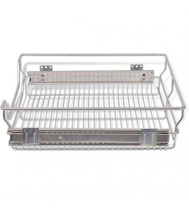 vidaXL Pull-Out Wire Baskets 2 pcs Silver 600 mm
