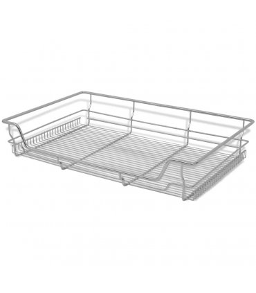 vidaXL Pull-Out Wire Baskets 2 pcs Silver 800 mm