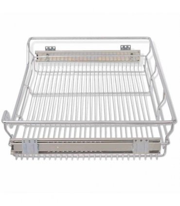 vidaXL Pull-Out Wire Baskets 2 pcs Silver 800 mm