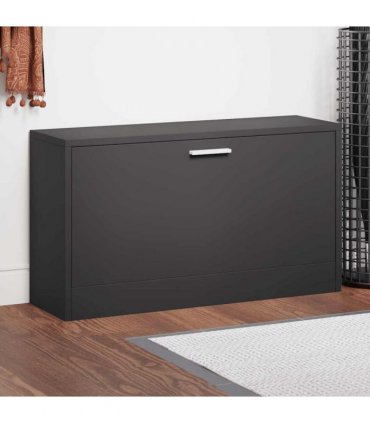 vidaXL Shoe Bench Black 80x24x45 cm Engineered Wood