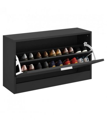 vidaXL Shoe Bench Black 80x24x45 cm Engineered Wood