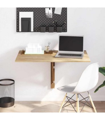 vidaXL Folding Wall Table Oak 100x60 cm — Colour: brown