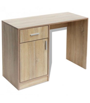 vidaXL Desk with Drawer and Cabinet Oak 100x40x73 cm
