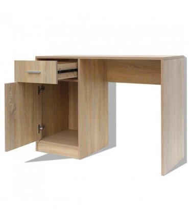 vidaXL Desk with Drawer and Cabinet Oak 100x40x73 cm