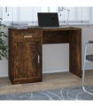 vidaXL Desk with Drawer&Cabinet Smoked Oak 100x40x73 cm Engineered Wood