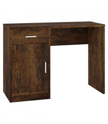 vidaXL Desk with Drawer&Cabinet Smoked Oak 100x40x73 cm Engineered Wood